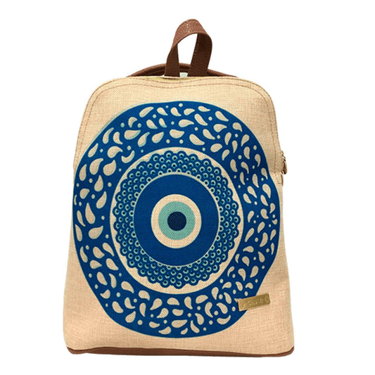 Mochila de Mujer y Bolso de hombro grande BagPack Blue Turskish eye | CHULA Tulum - CHULA Tulum