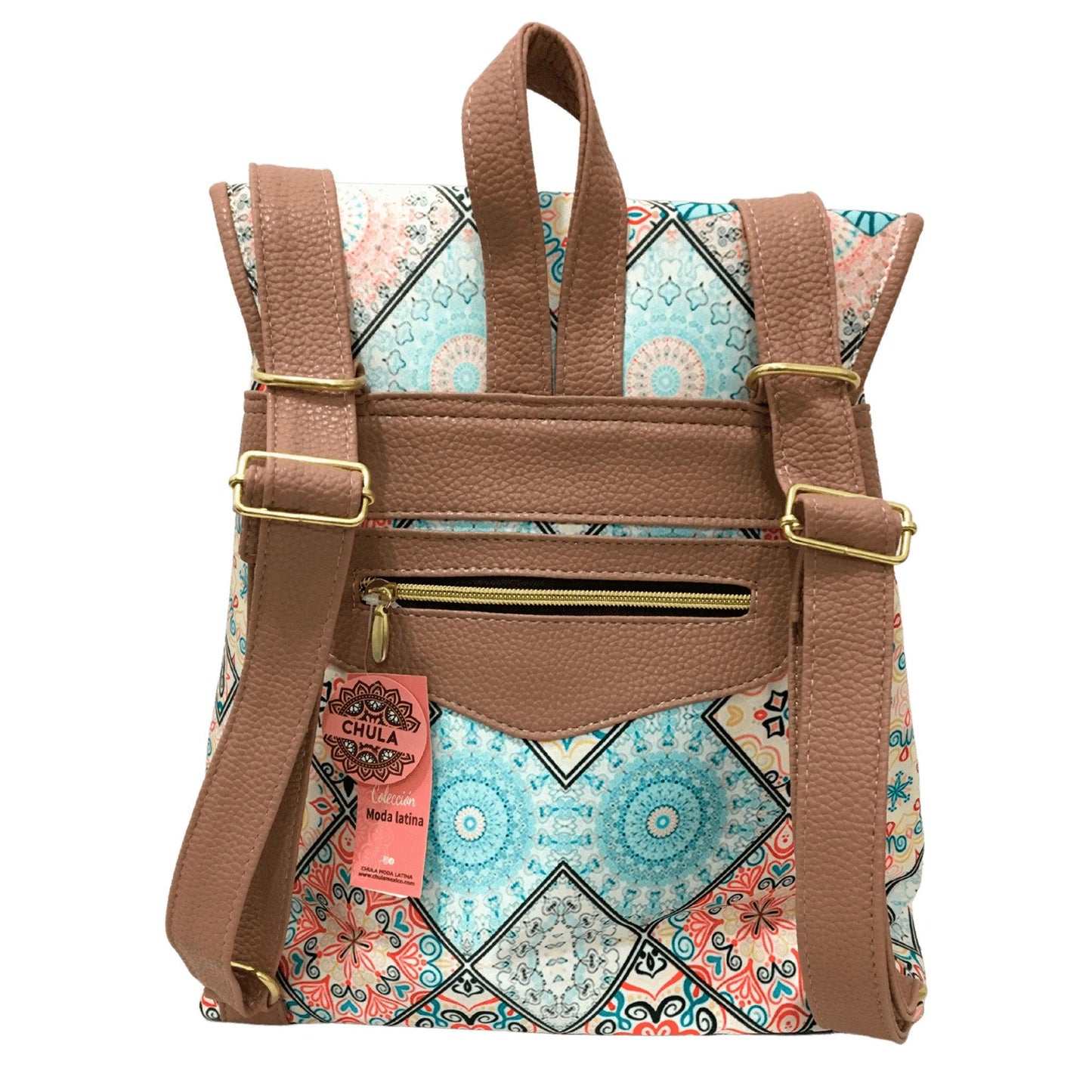 Mochila de Mujer grande BagPack Celine Mandala Turquesa | CHULA Tulum - CHULA Tulum