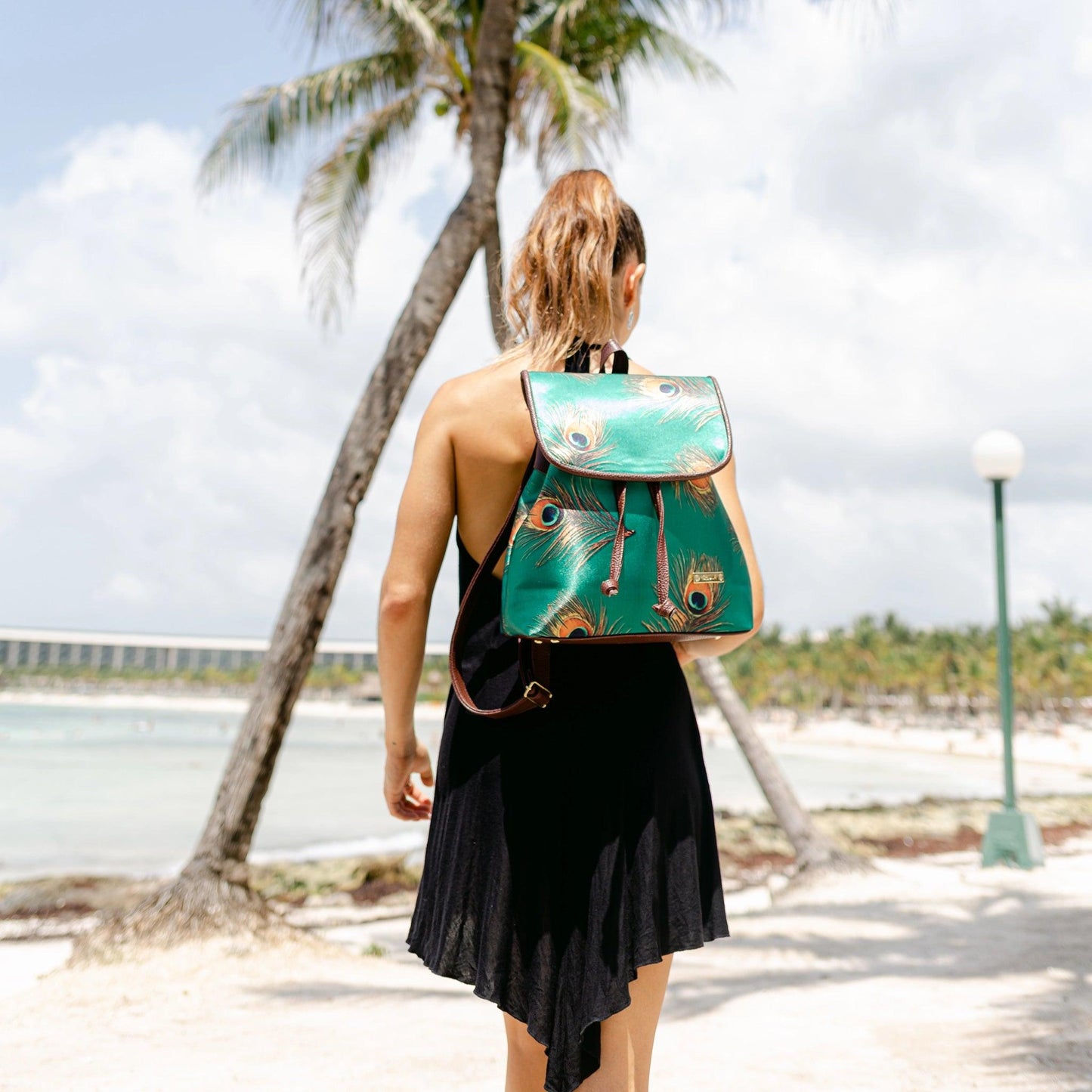 Mochila de Mujer grande BagPack Celine Verde Pavo Real | CHULA Tulum - CHULA Tulum