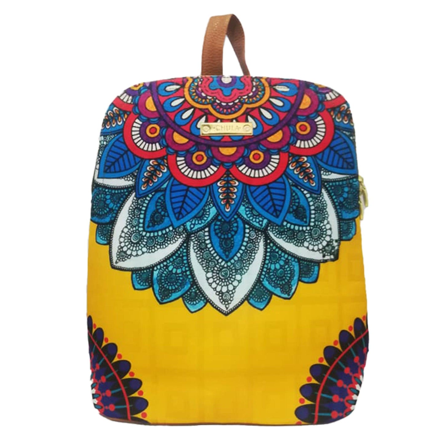 Mochila de Mujer y Bolso de hombro grande BagPack Mandala Amarilla | CHULA Tulum - CHULA Tulum