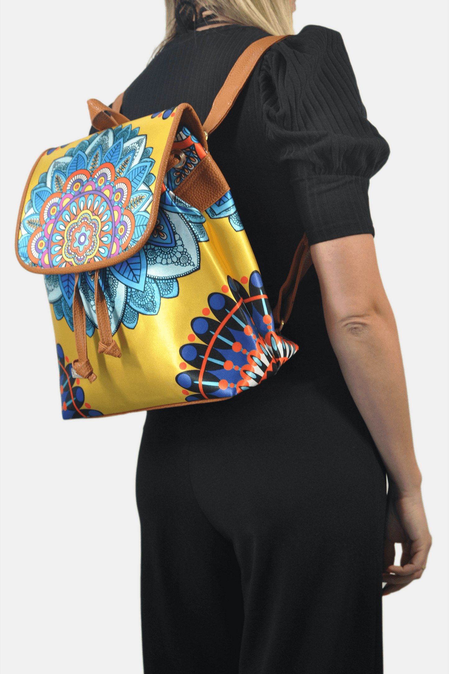 Mochila de Mujer grande BagPack Celine Mandala Amarilla | CHULA Tulum - CHULA Tulum