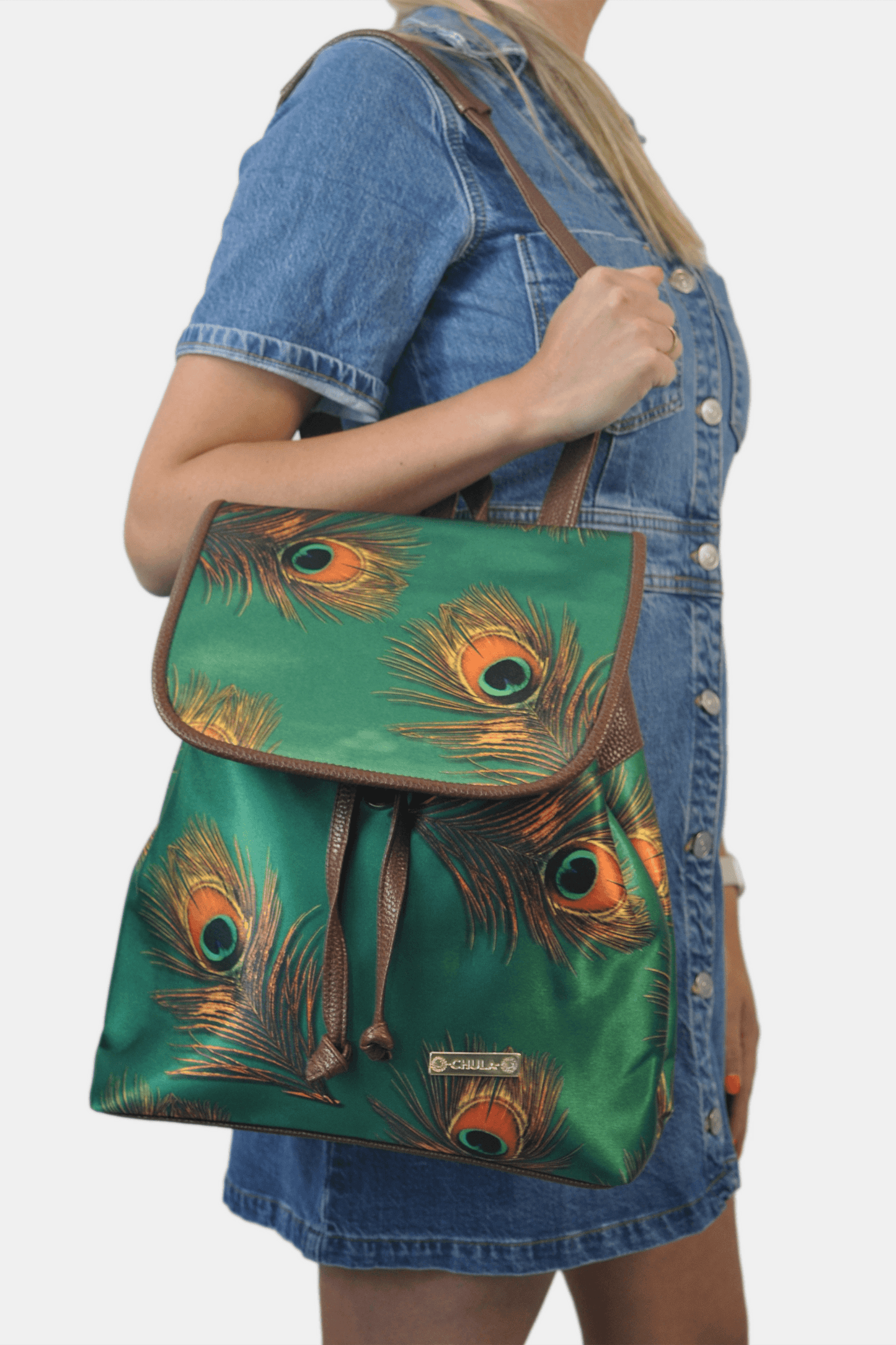 Mochila de Mujer grande BagPack Celine Verde Pavo Real | CHULA Tulum - CHULA Tulum