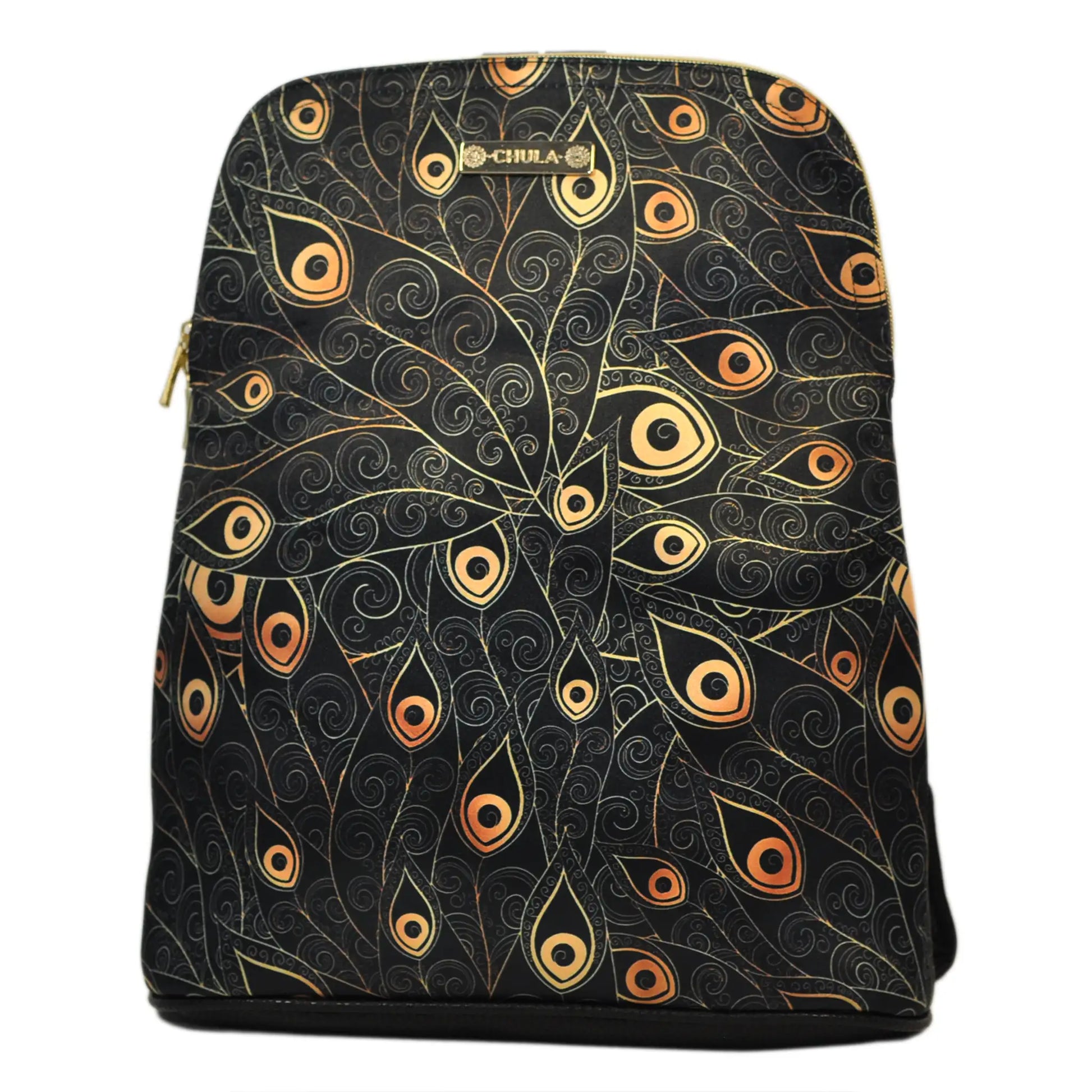 Mochila de Mujer y Bolso de hombro grande BagPack Peacock Golden | CHULA Tulum