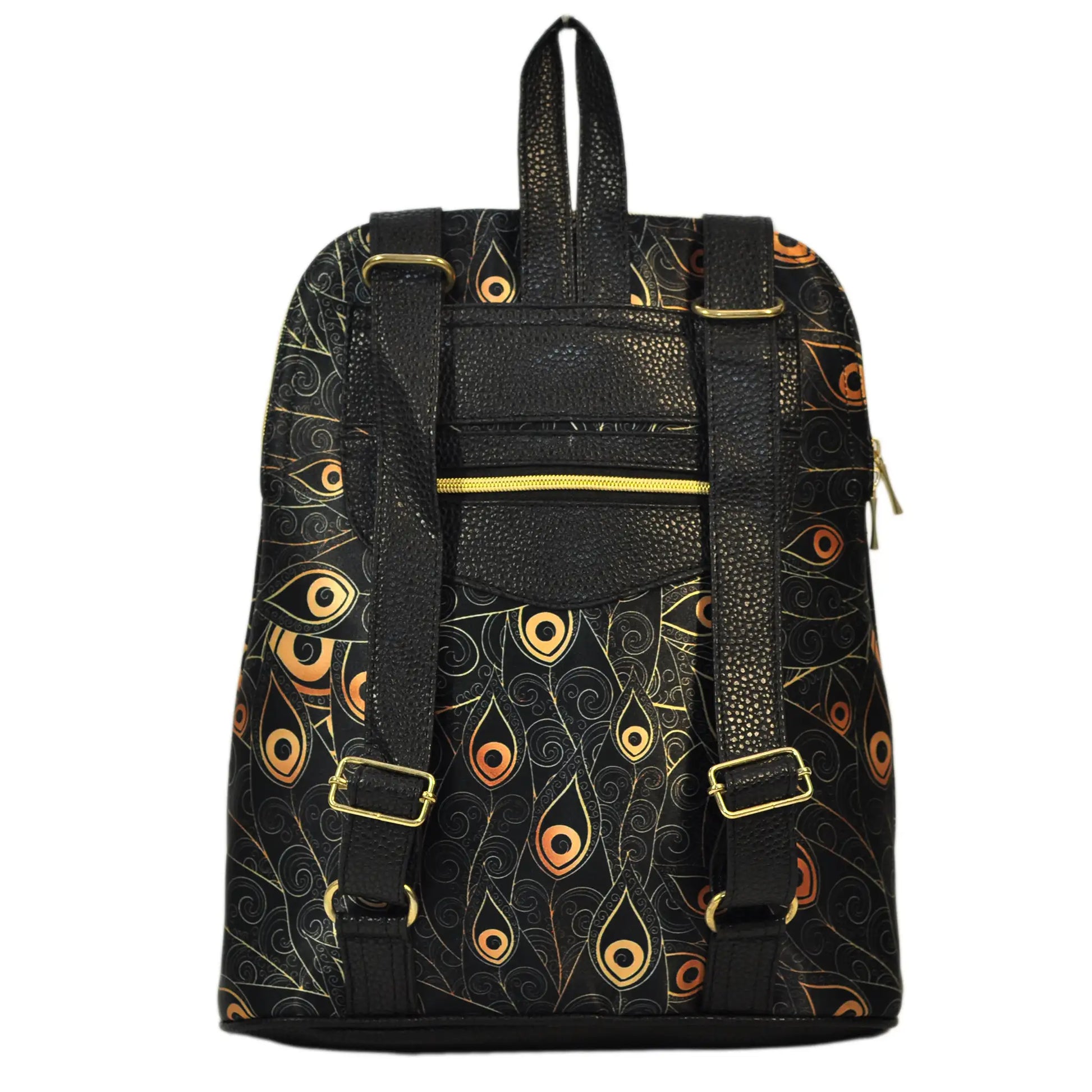 Mochila de Mujer y Bolso de hombro grande BagPack Peacock Golden | CHULA Tulum