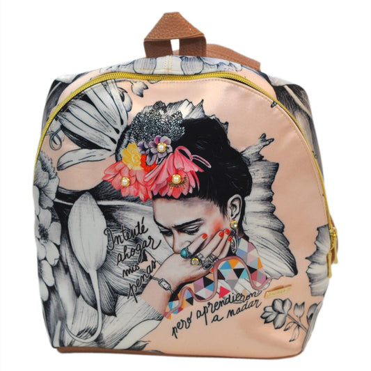 Mochila Pequeña de Mujer y Bolso de Hombro Mini Backpack Frida Kahlo Romance | CHULA Tulum - CHULA Tulum