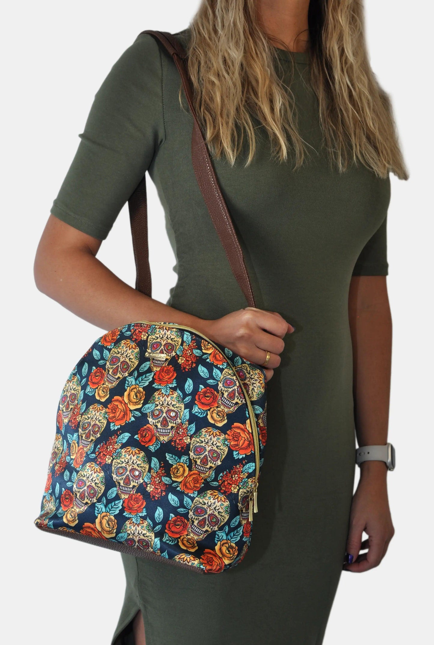 Mochila Pequeña de Mujer con Calaveras y Bolso de Hombro Mini Backpack | CHULA Tulum - CHULA Tulum