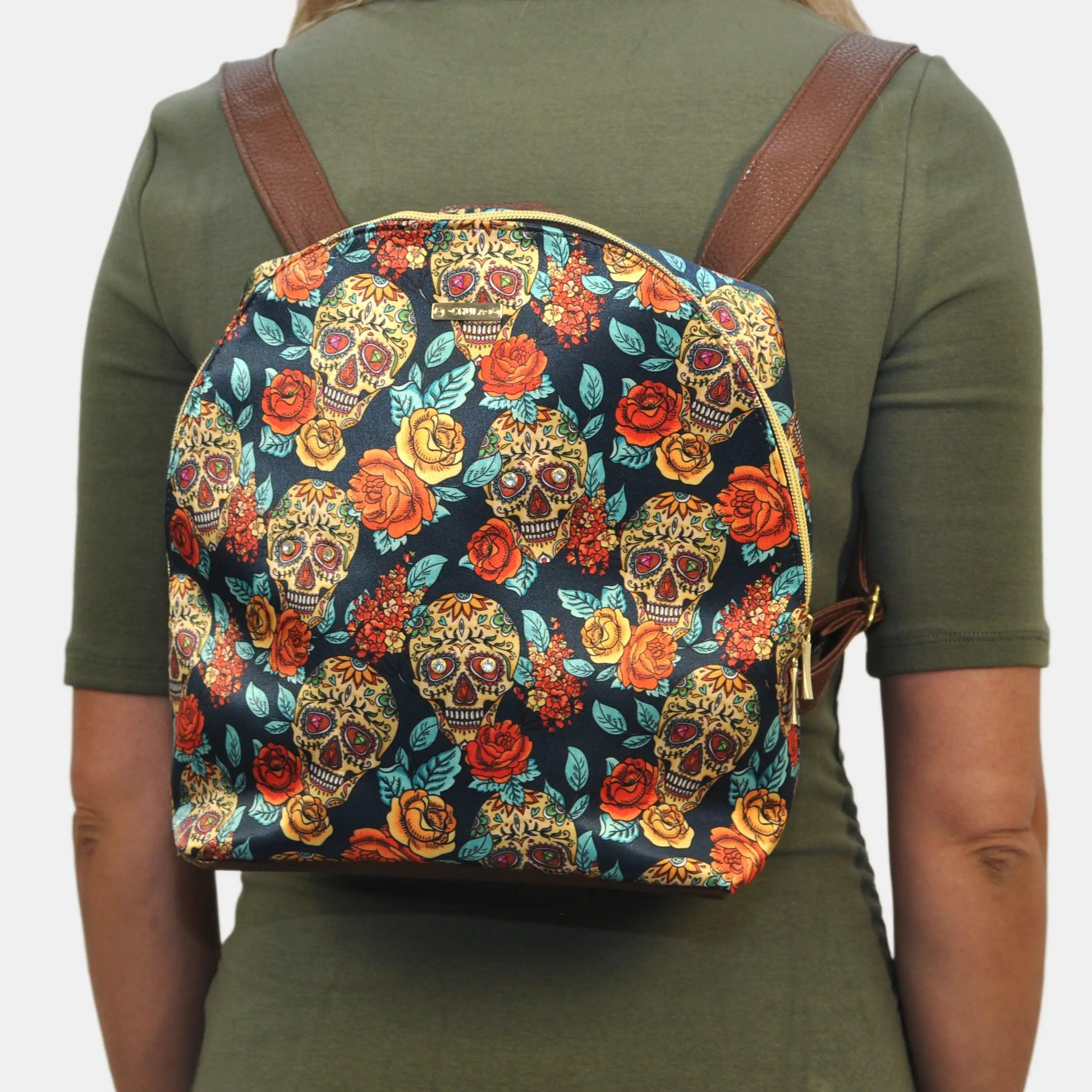 Mochila Pequeña de Mujer con Calaveras y Bolso de Hombro Mini Backpack | CHULA Tulum - CHULA Tulum