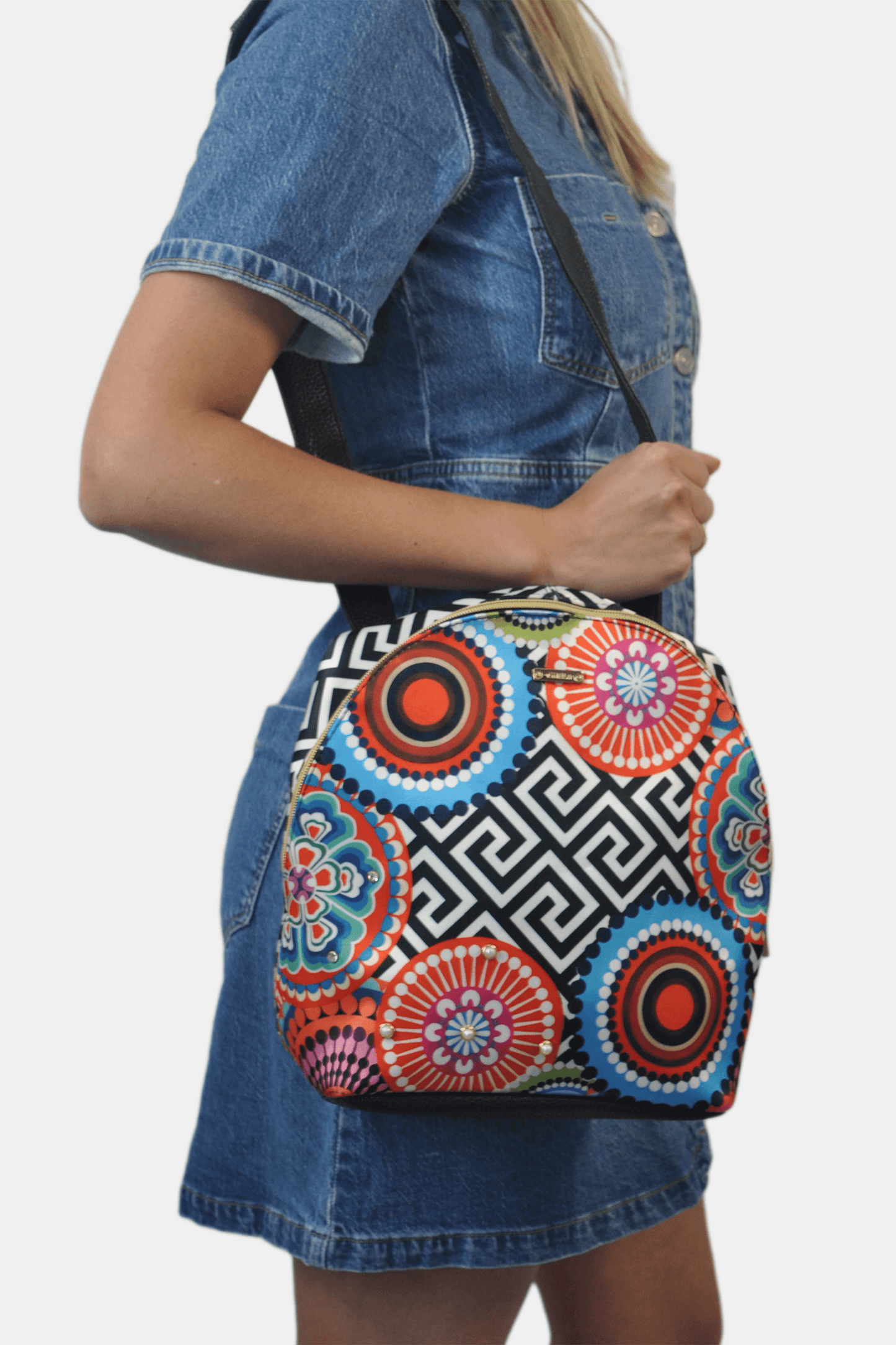 Mochila pequeña de Mujer y Bolso de hombro Mini BackPack Círculos | CHULA Tulum - CHULA Tulum