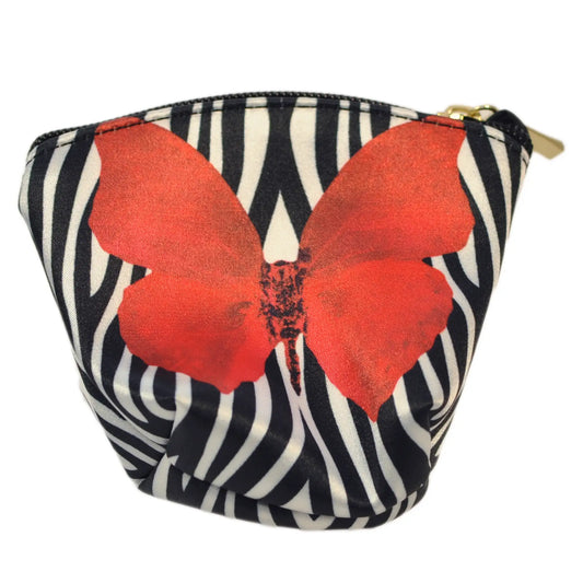 Monedero pequeño Mini Coin Purse Cebra con Mariposa | CHULA Tulum