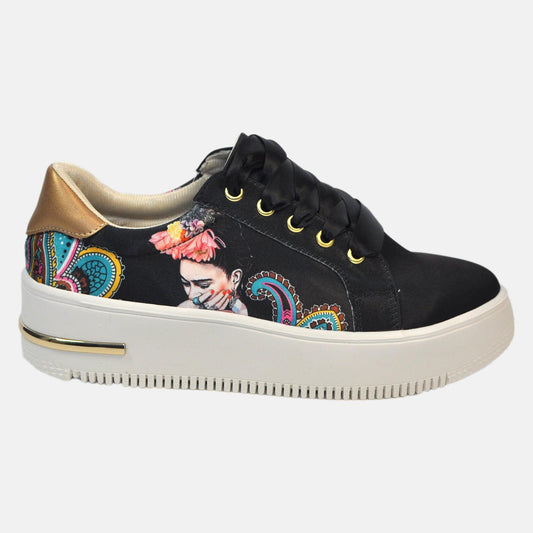 Zapatillas Urbanas de Mujer Frida Kahlo Multicolor - Cuero Vegano | CHULA Tulum - CHULA Tulum