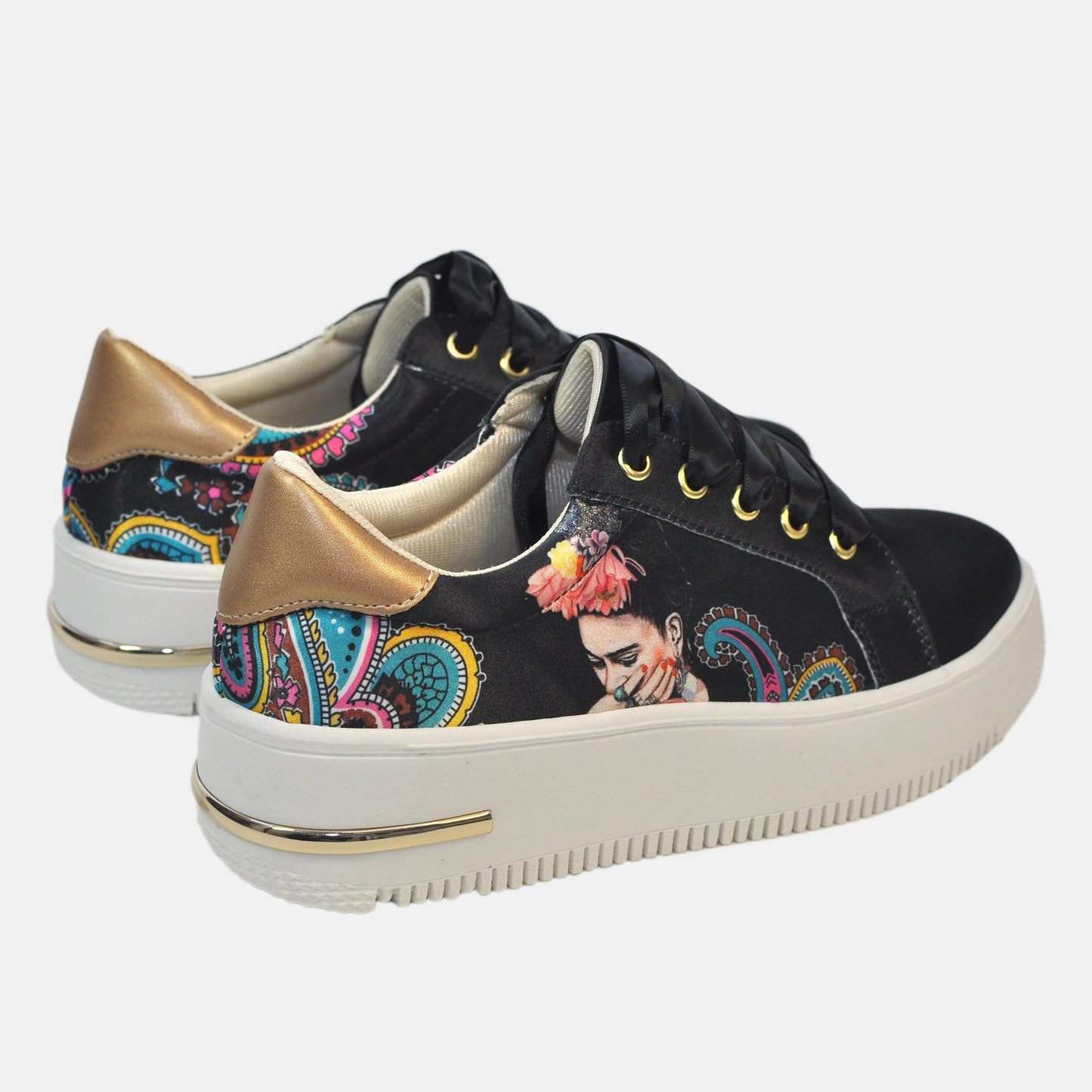 Zapatillas Urbanas de Mujer Frida Kahlo Multicolor - Cuero Vegano | CHULA Tulum - CHULA Tulum